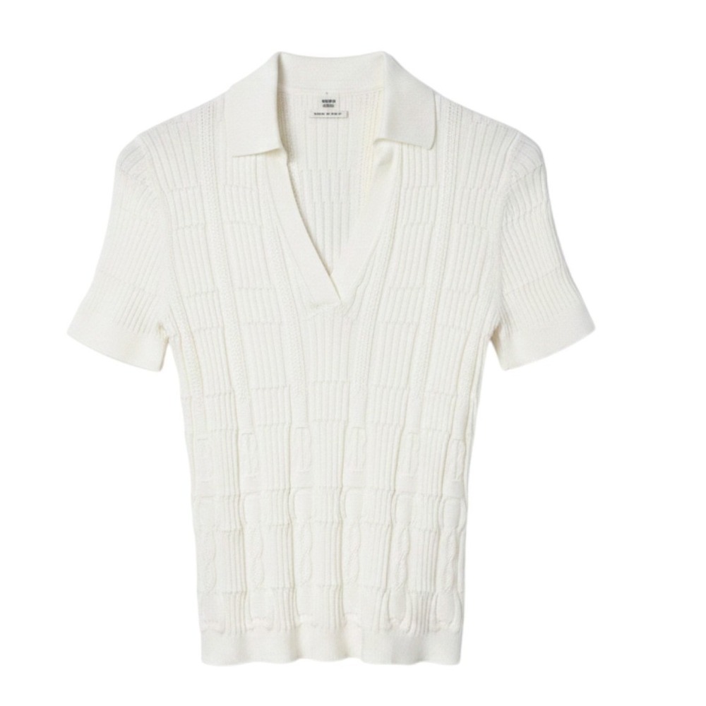 NEW WITH TAGS Hermes "Coaching Remix" Silk Blend Polo Sweater Medium 40